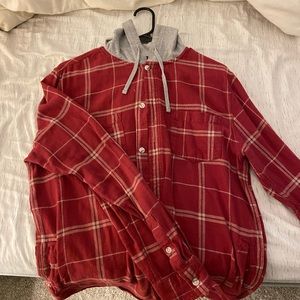PacSun men’s hooded flannel shirt. Size M.